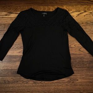 3/4 Sleeve Black Top